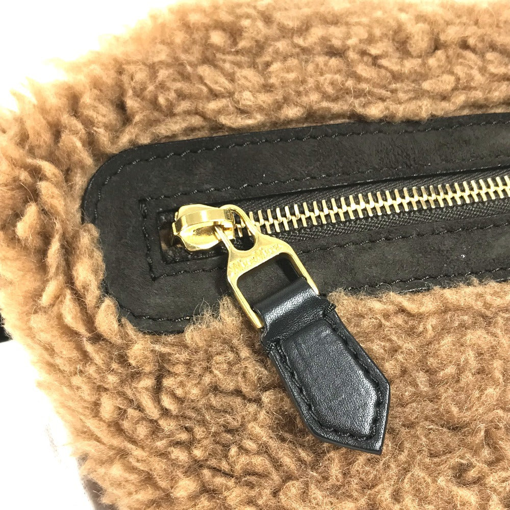 MAX MARA Teddy logo Bag, Belt Bag, Shoulder Bag body bag fur Brown Used