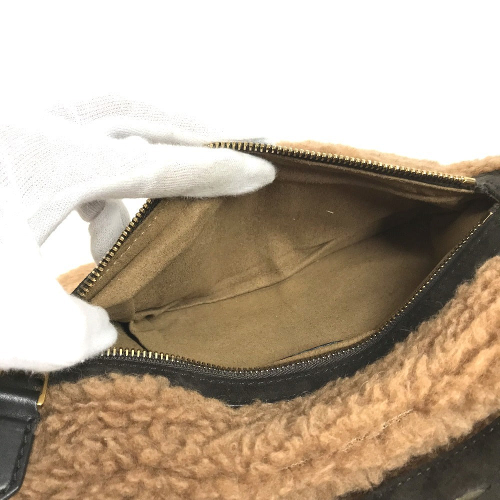 MAX MARA Teddy logo Bag, Belt Bag, Shoulder Bag body bag fur Brown Used