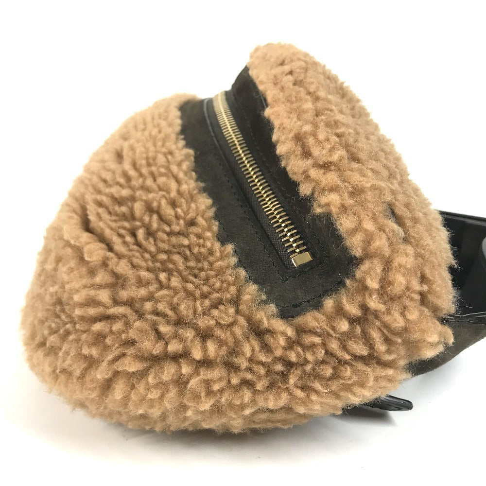 MAX MARA Teddy logo Bag, Belt Bag, Shoulder Bag body bag fur Brown Used