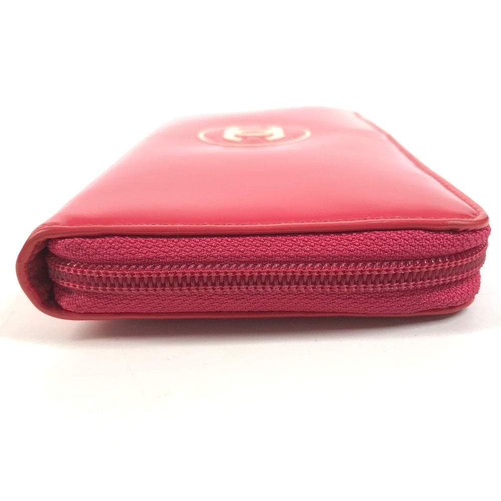 CHANEL A69091 Makeup CC CC Mark logo Long wallet Zip Around Long Wallet pink/White Used