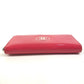 CHANEL A69091 Makeup CC CC Mark logo Long wallet Zip Around Long Wallet pink/White Used