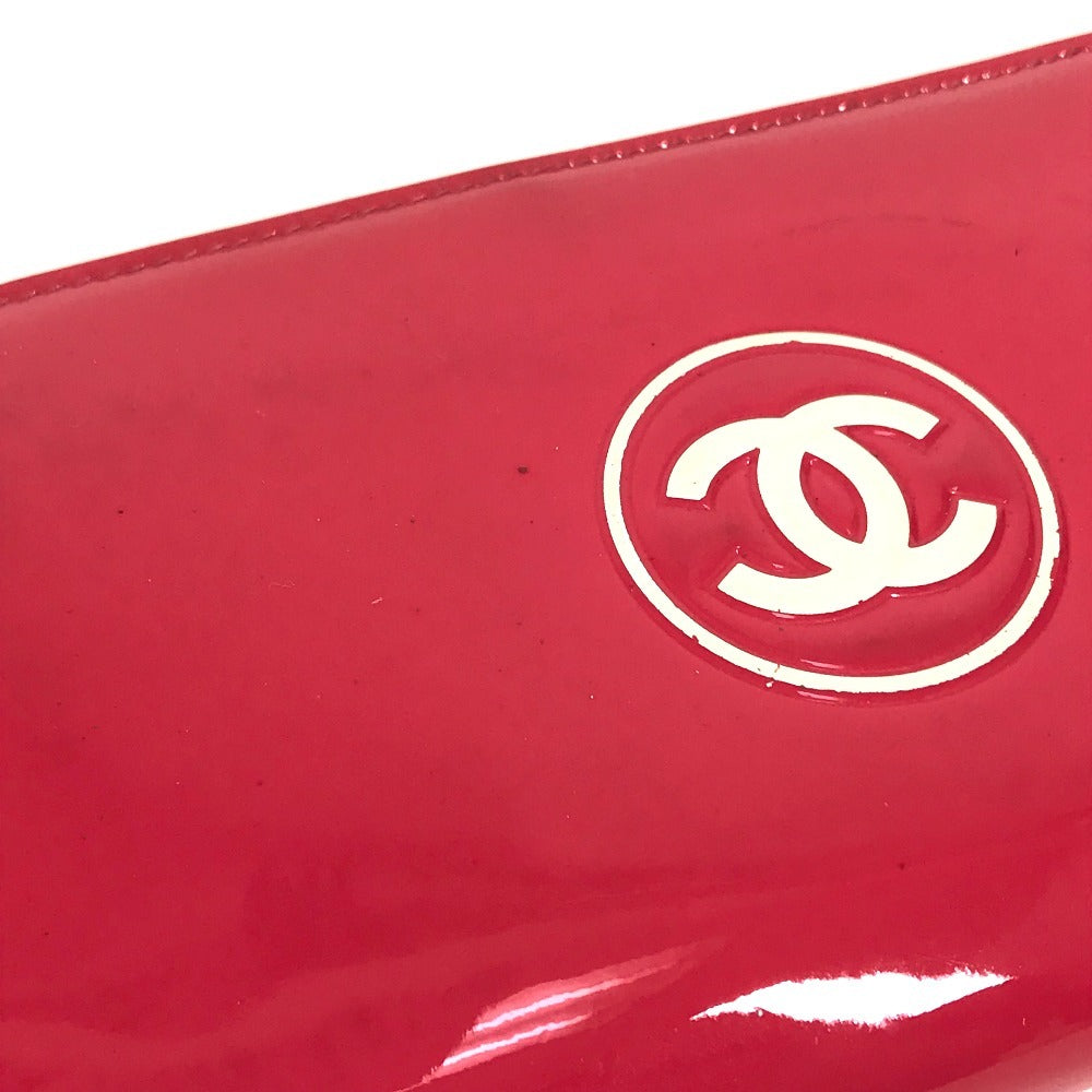 CHANEL A69091 Makeup CC CC Mark logo Long wallet Zip Around Long Wallet pink/White Used
