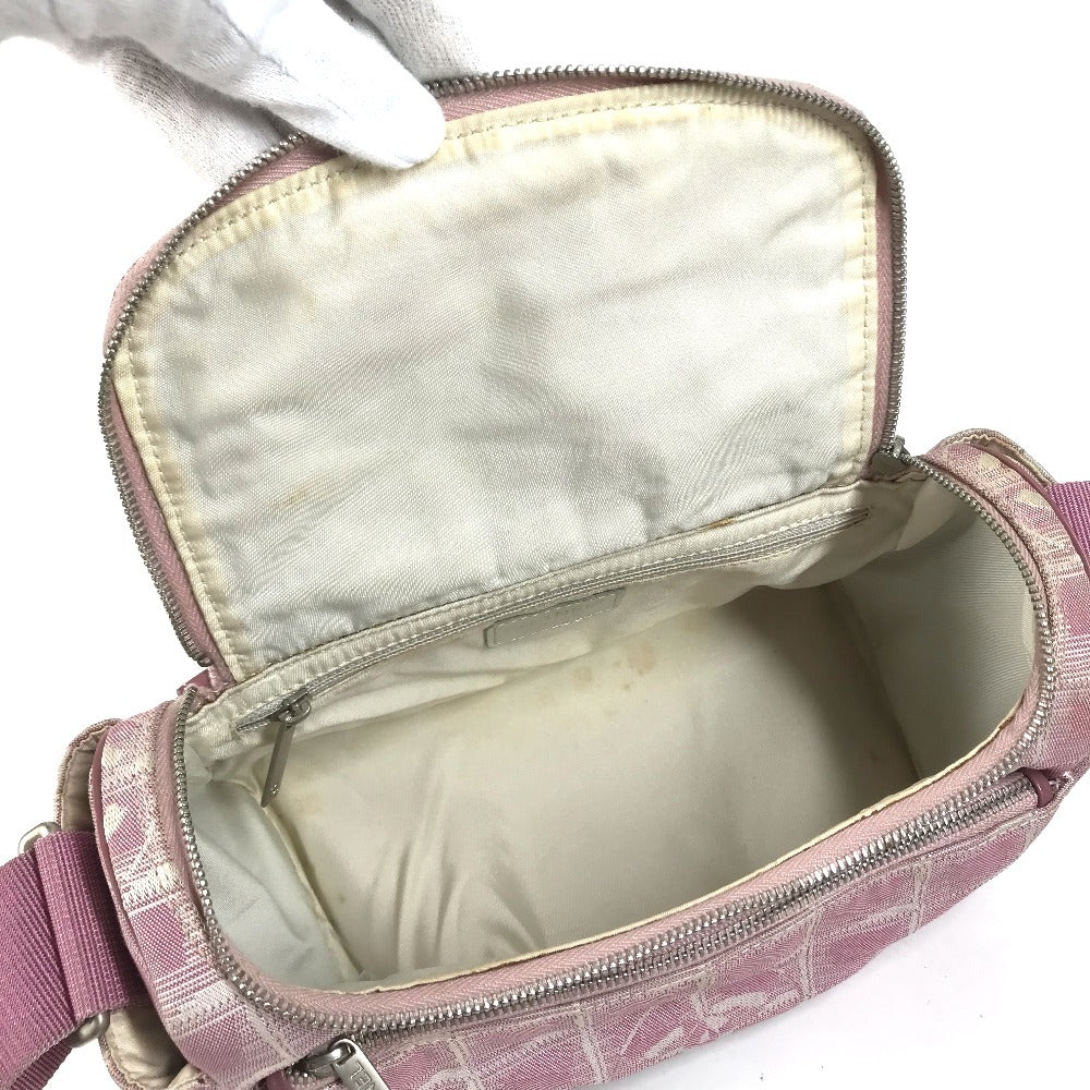 CHANEL New travel CC Mark Logo CC Crossbody Pochette bag Shoulder Bag Nylon Canvas / Leather pink Used