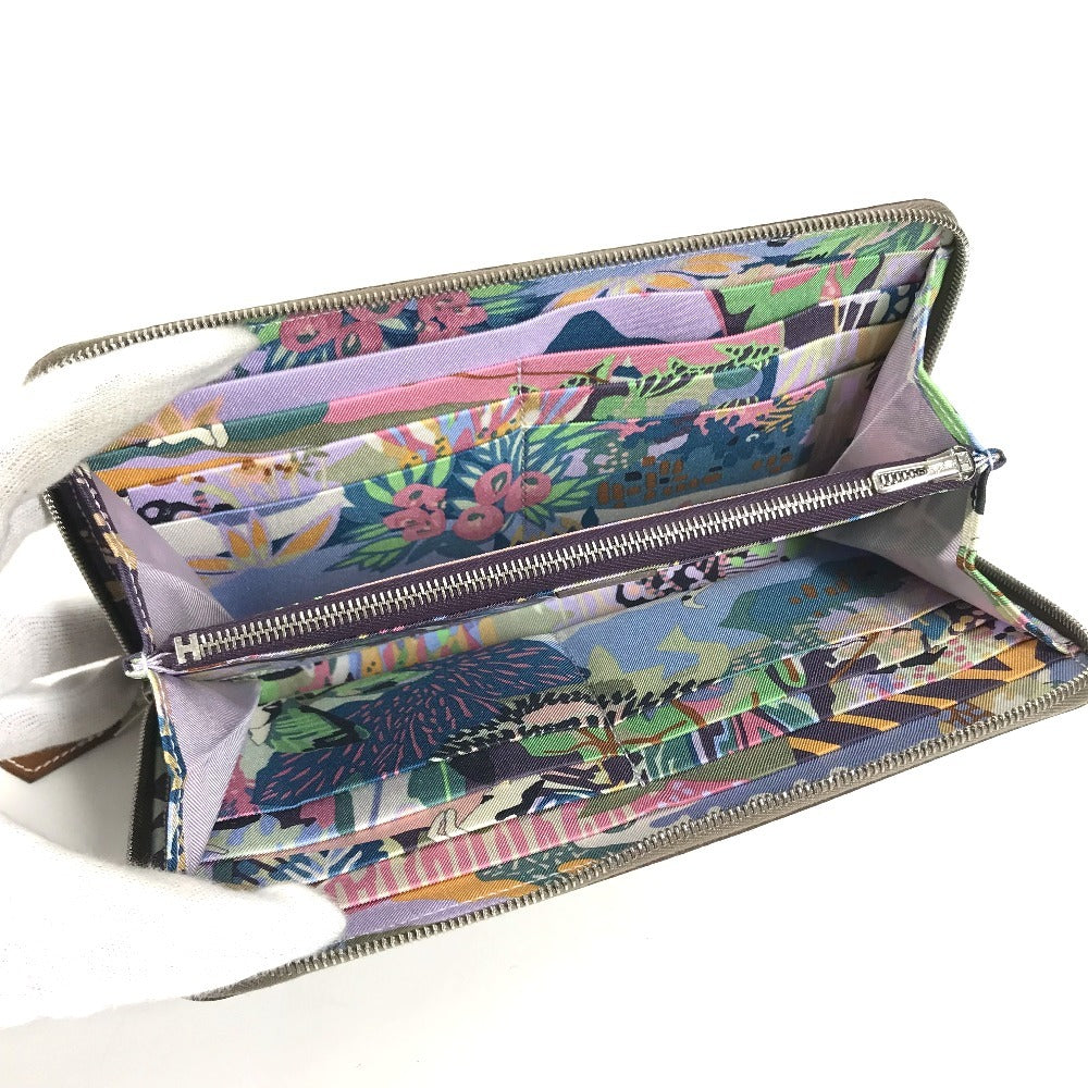 HERMES Azap Long Silk-In Zip Around Long Wallet Long Wallet Epsom Etoupe gray Used