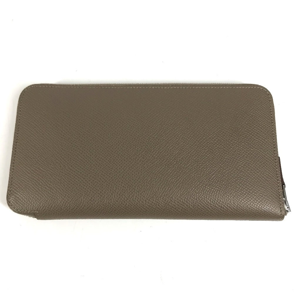 HERMES Azap Long Silk-In Zip Around Long Wallet Long Wallet Epsom Etoupe gray Used