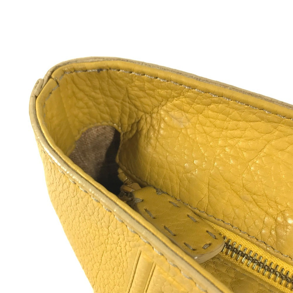 FENDI 8BH185 Selleria logo horse pattern Bag Tote Bag Shoulder Bag Shoulder Bag Leather yellow Used