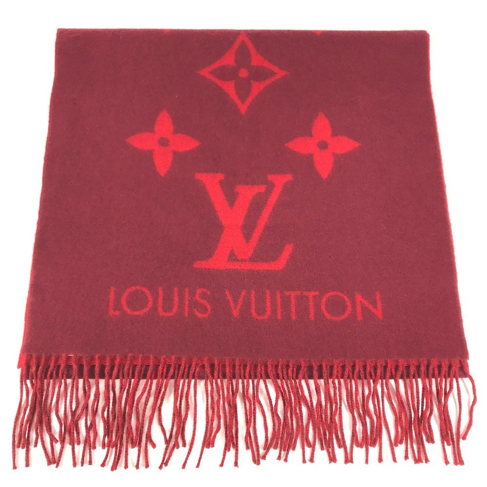 LOUIS VUITTON M75505 fringe charpes Ray Cavik Stole/Shawl Accessories Scarf Cashmere Red Used
