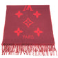 LOUIS VUITTON M75505 fringe charpes Ray Cavik Stole/Shawl Accessories Scarf Cashmere Red Used