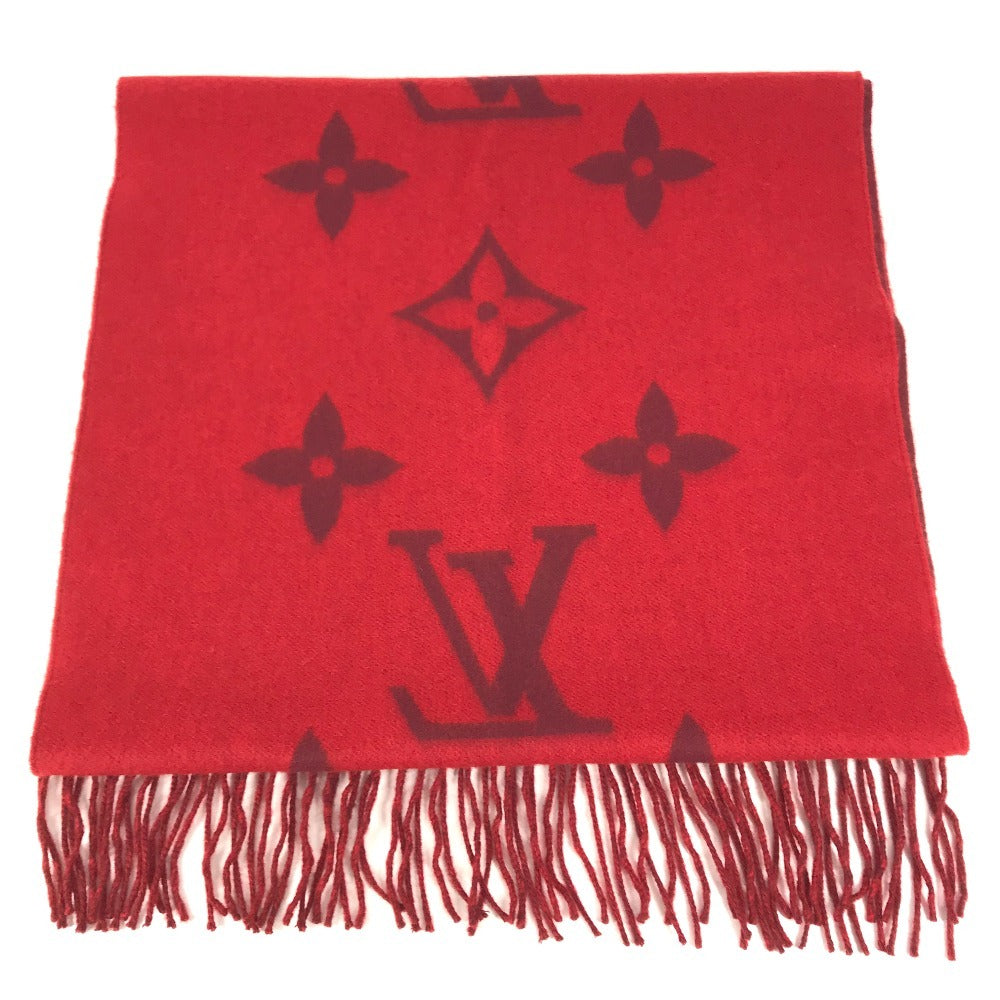 LOUIS VUITTON M75505 fringe charpes Ray Cavik Stole/Shawl Accessories Scarf Cashmere Red Used