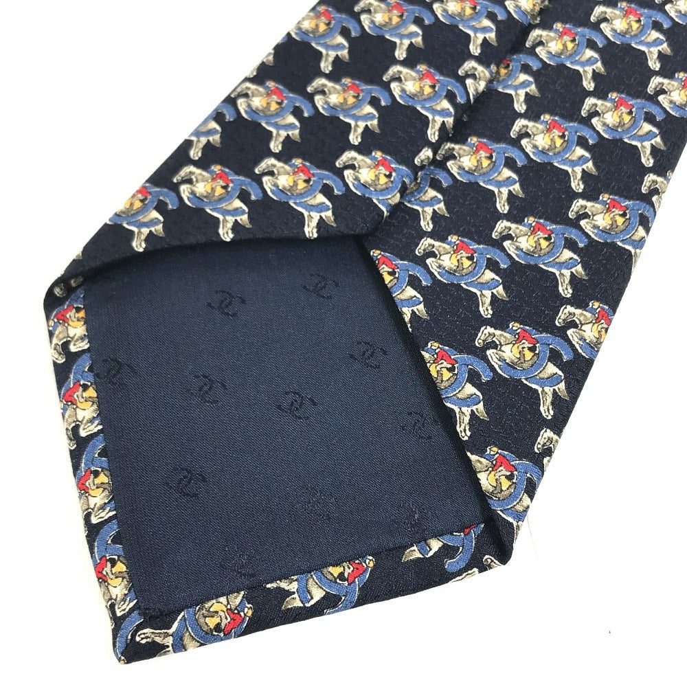 CHANEL CC CC Mark logo Accessories Necktie silk blue Used