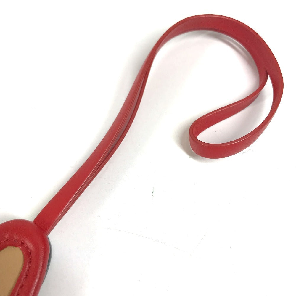 Salvatore Ferragamo 221051 Ballet shoes Varina Charm Vara Ribbon Logo Bag Charm Key Holder charm Leather Frame Red Red Used