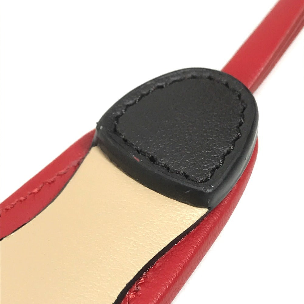 Salvatore Ferragamo 221051 Ballet shoes Varina Charm Vara Ribbon Logo Bag Charm Key Holder charm Leather Frame Red Red Used
