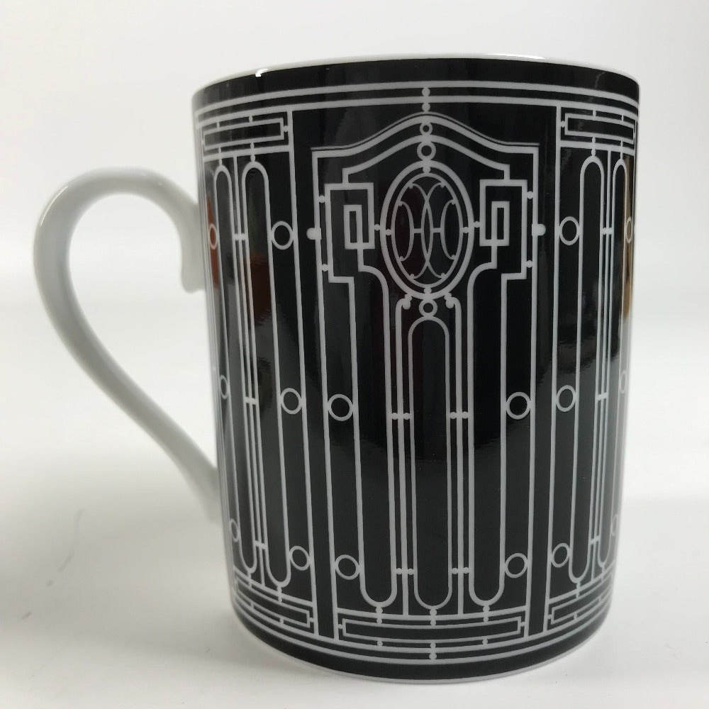 HERMES H DECO Tableware, cups, coffee cups Mug Pottery Black/White Used