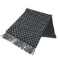 GUCCI 852038 GG logo fringe Stole/Shawl (winter clothing) Scarf Wool / Cashmere Black/gray Used