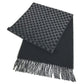 GUCCI 852038 GG logo fringe Stole/Shawl (winter clothing) Scarf Wool / Cashmere Black/gray Used