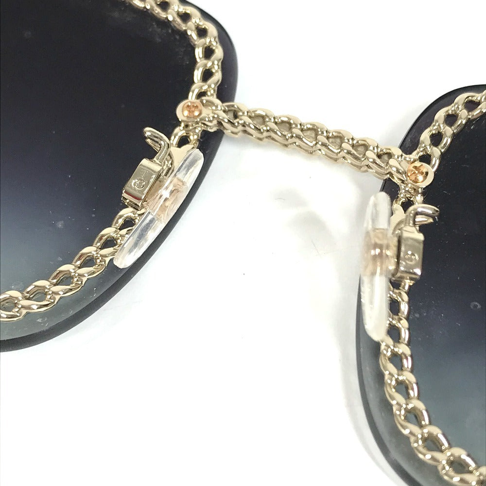 CHANEL 4244 CC CC Mark Logo Chain with Strap glasses glasses eyewear sunglasses Plastic Black/Gold Used