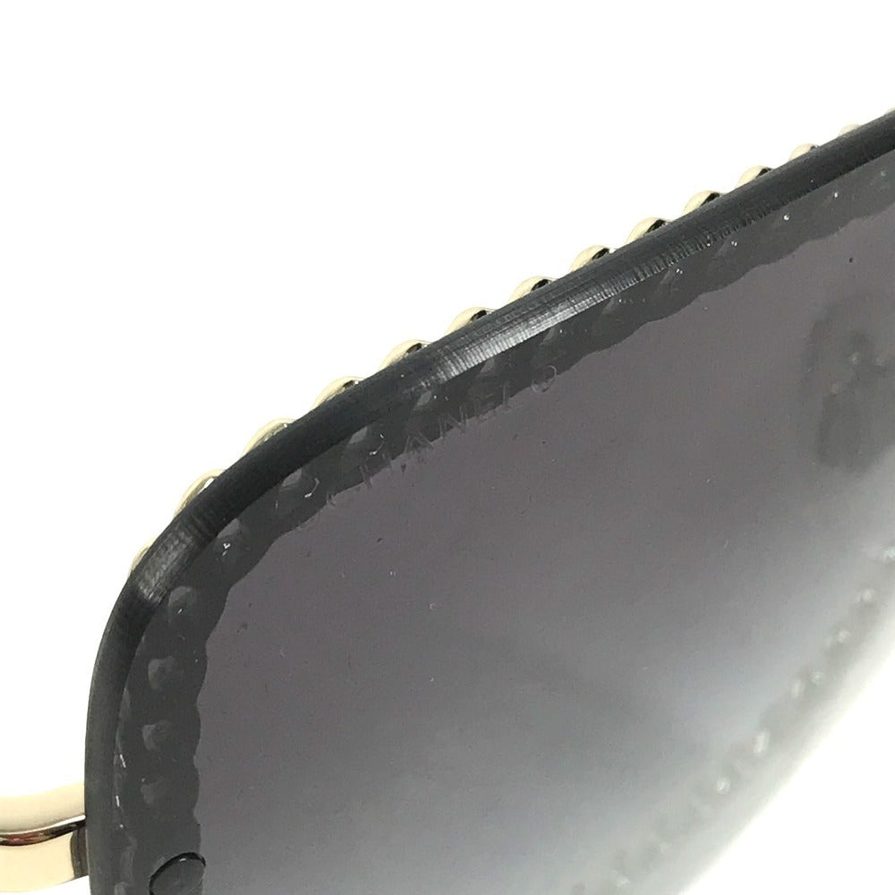 CHANEL 4244 CC CC Mark Logo Chain with Strap glasses glasses eyewear sunglasses Plastic Black/Gold Used