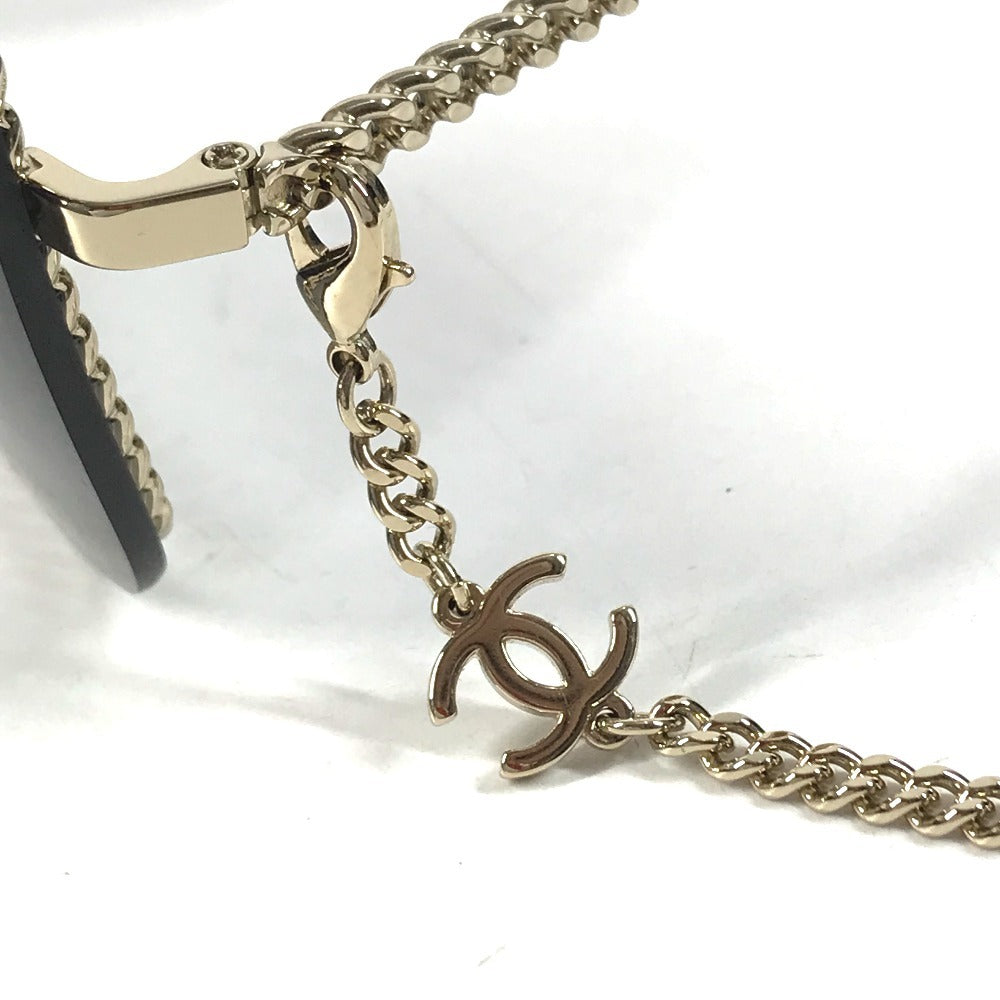 CHANEL 4244 CC CC Mark Logo Chain with Strap glasses glasses eyewear sunglasses Plastic Black/Gold Used