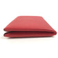 HERMES Calvi Business Card Holder Pass Case Folded Card Case Epsom Rouge Coo Red Used