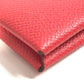 HERMES Calvi Business Card Holder Pass Case Folded Card Case Epsom Rouge Coo Red Used