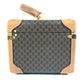 CELINE vintage Macadam Logo Makeup Box Cosmetic Vanity Bag Vanity Hand Bag PVC/Leather Brown Used