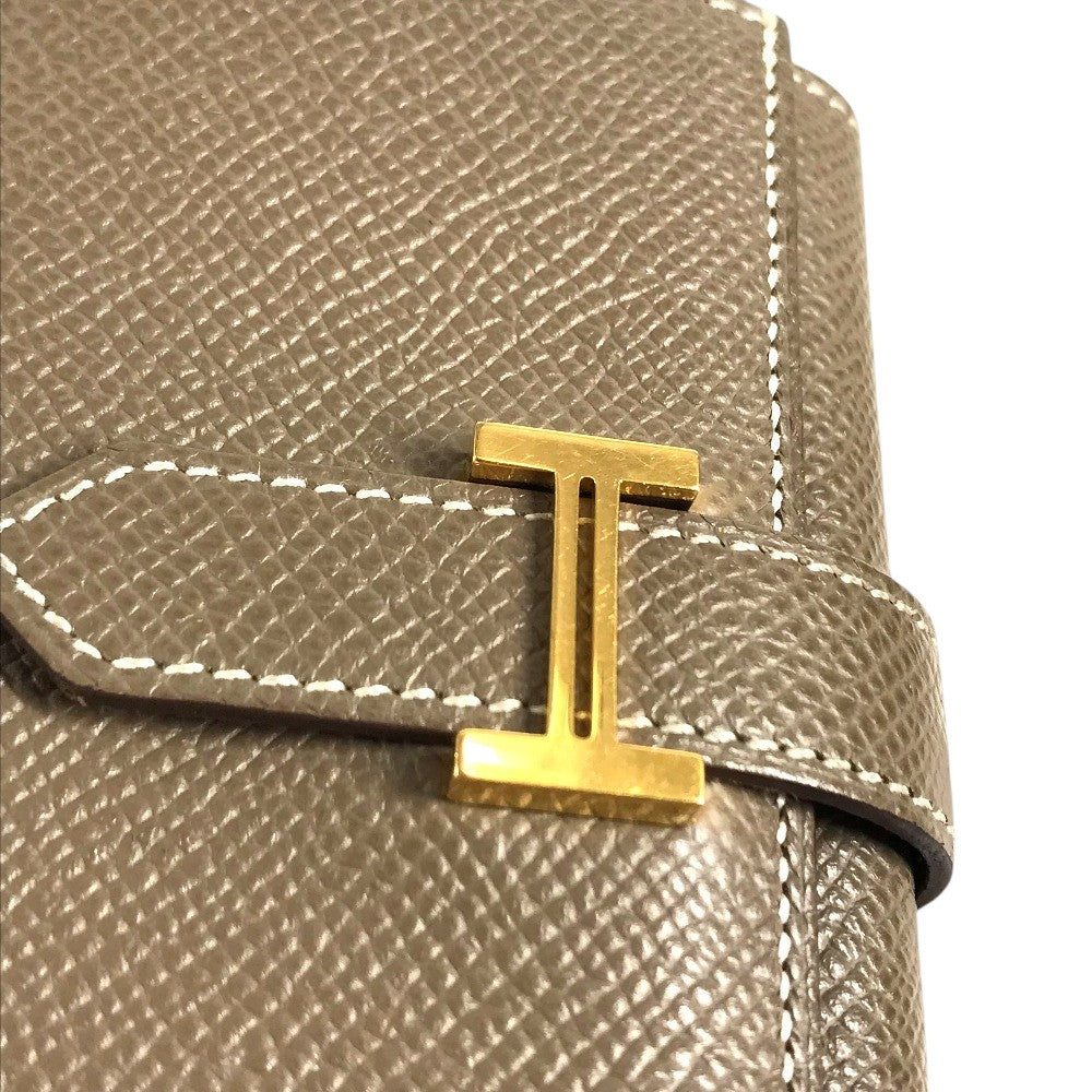 HERMES Bearn convenience store Compact Wallet Trifold wallet Epsom Etoupe Beige/GoldHardware Used