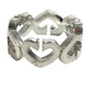 CARTIER Diamond, K18 Gold C Heart Ring with Diamonds Accessory Jewelry Ring WG750 Silver Used