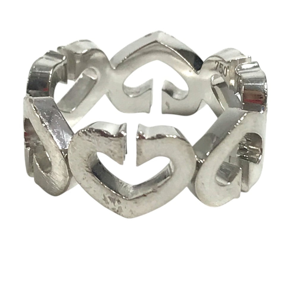 CARTIER Diamond, K18 Gold C Heart Ring with Diamonds Accessory Jewelry Ring WG750 Silver Used