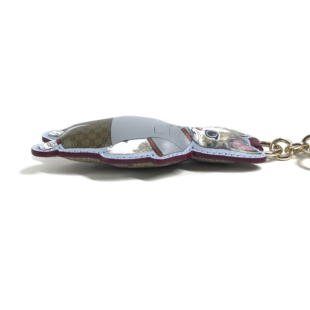 GUCCI 851742 Higuchi Yuko Collaboration GG Supreme Boris Cat Key Charm Cat Bag Charm Key Holder GG Supreme Canvas Beige Used