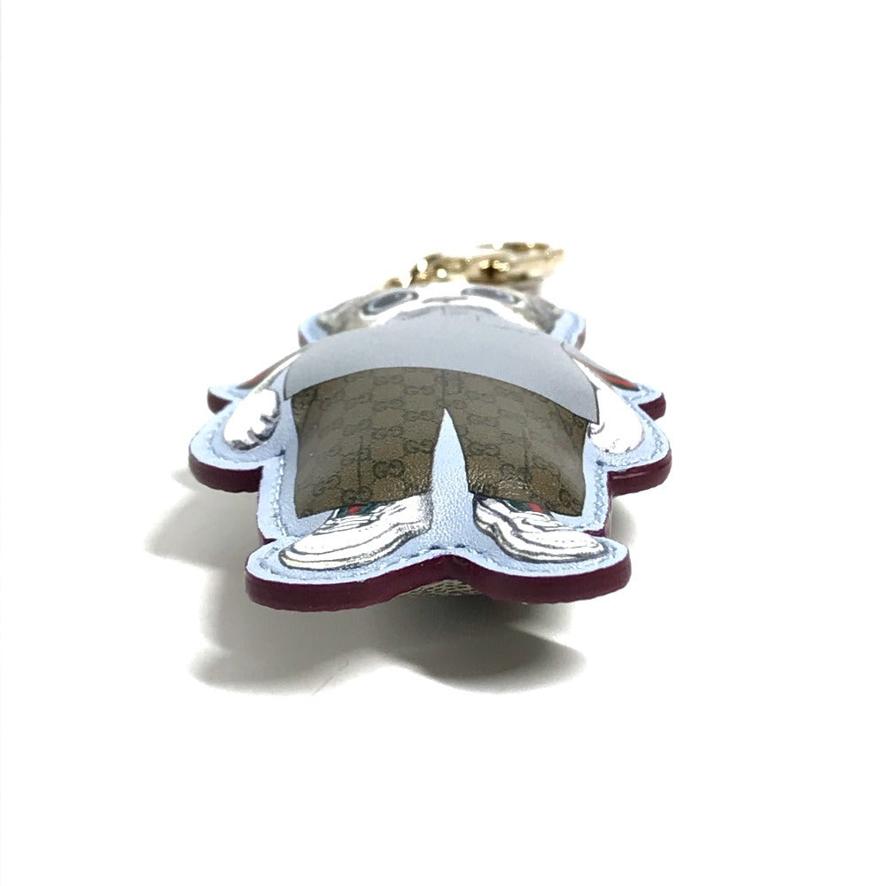 GUCCI 851742 Higuchi Yuko Collaboration GG Supreme Boris Cat Key Charm Cat Bag Charm Key Holder GG Supreme Canvas Beige Used