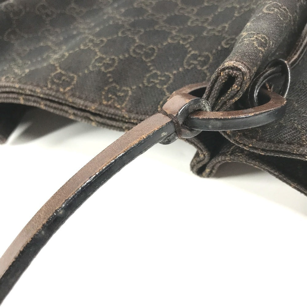 GUCCI 101919 GG logo Tote Bag, shoulder bag, with pouch Shoulder Bag Leather/Canvas Brown Used