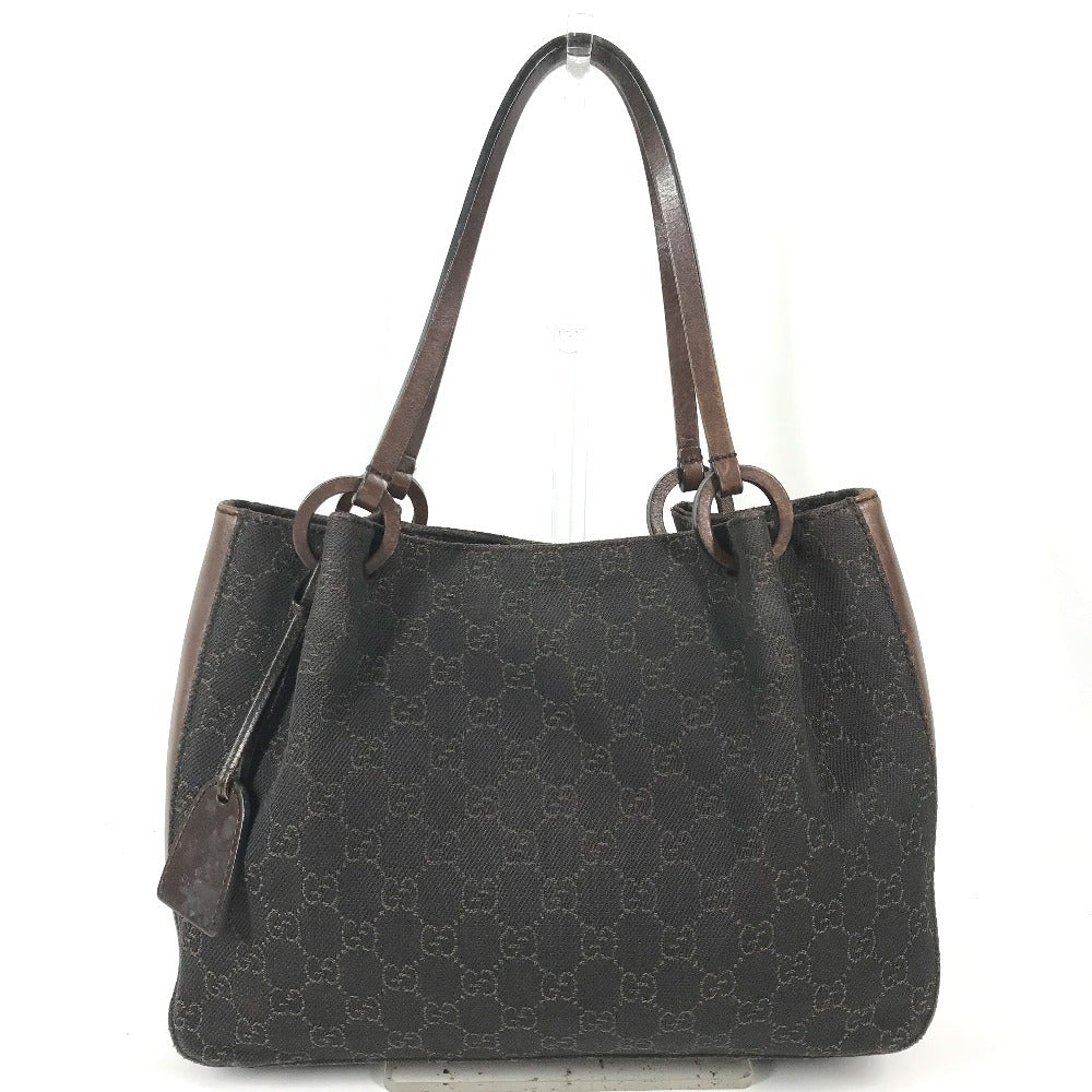 GUCCI 101919 GG logo Tote Bag, shoulder bag, with pouch Shoulder Bag Leather/Canvas Brown Used