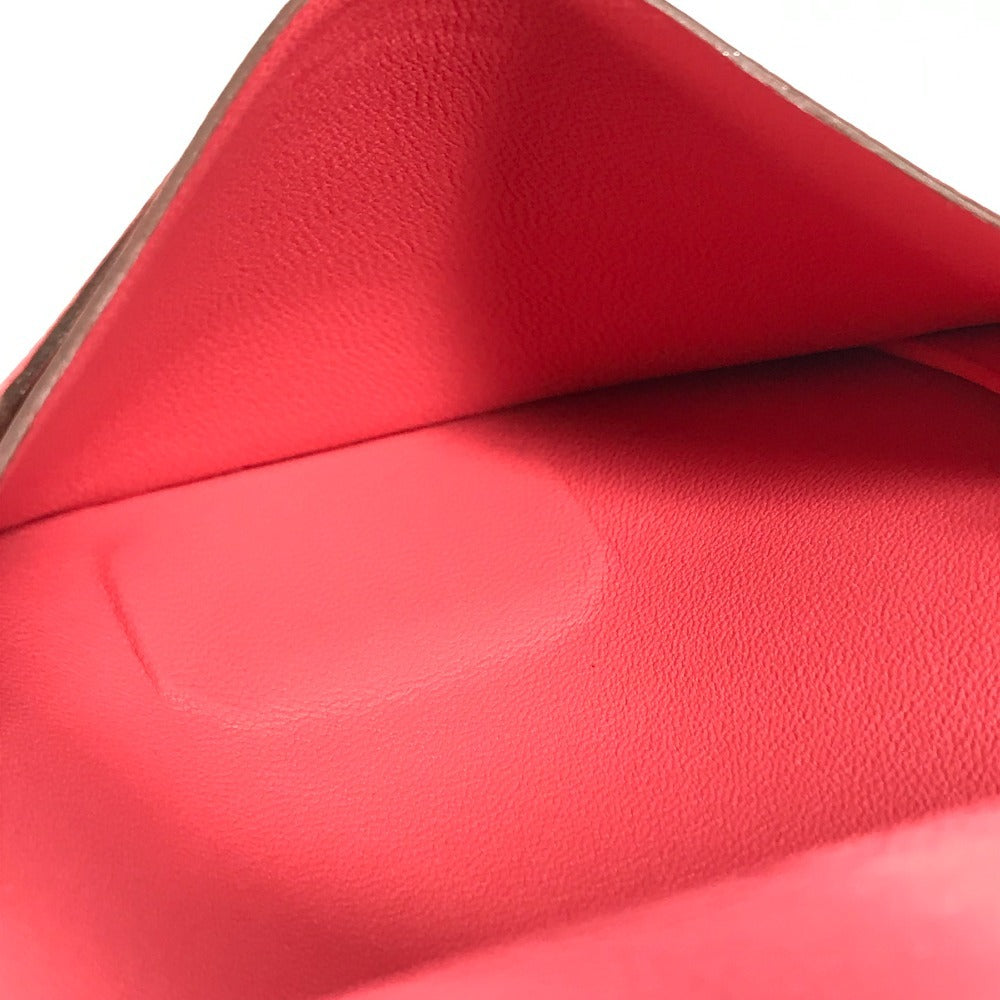 HERMES Bearn Compact Compact Wallet, Bi-fold Wallet, Card Case coin purse Chevre Rose azare pink Used