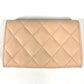CHANEL AP4333 CC CC Mark logo Wallet Coin Compartment Business Card Holder Pass Case Flap Card Case Caviar Leather Beige Used