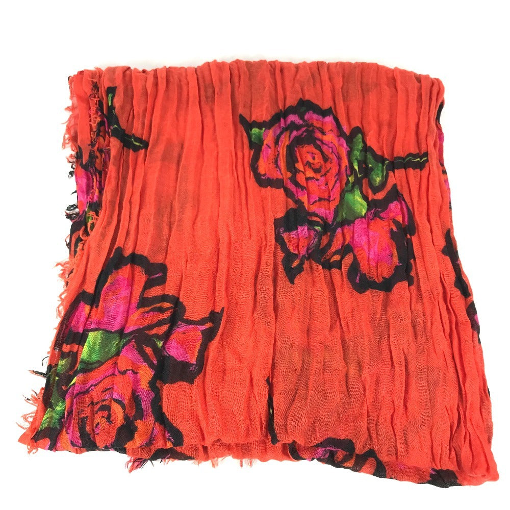 LOUIS VUITTON M72380 Shawl fringe Etol Rose Shawl Logo Rose Large Stole/Shawl Cashmere / silk Orange Used