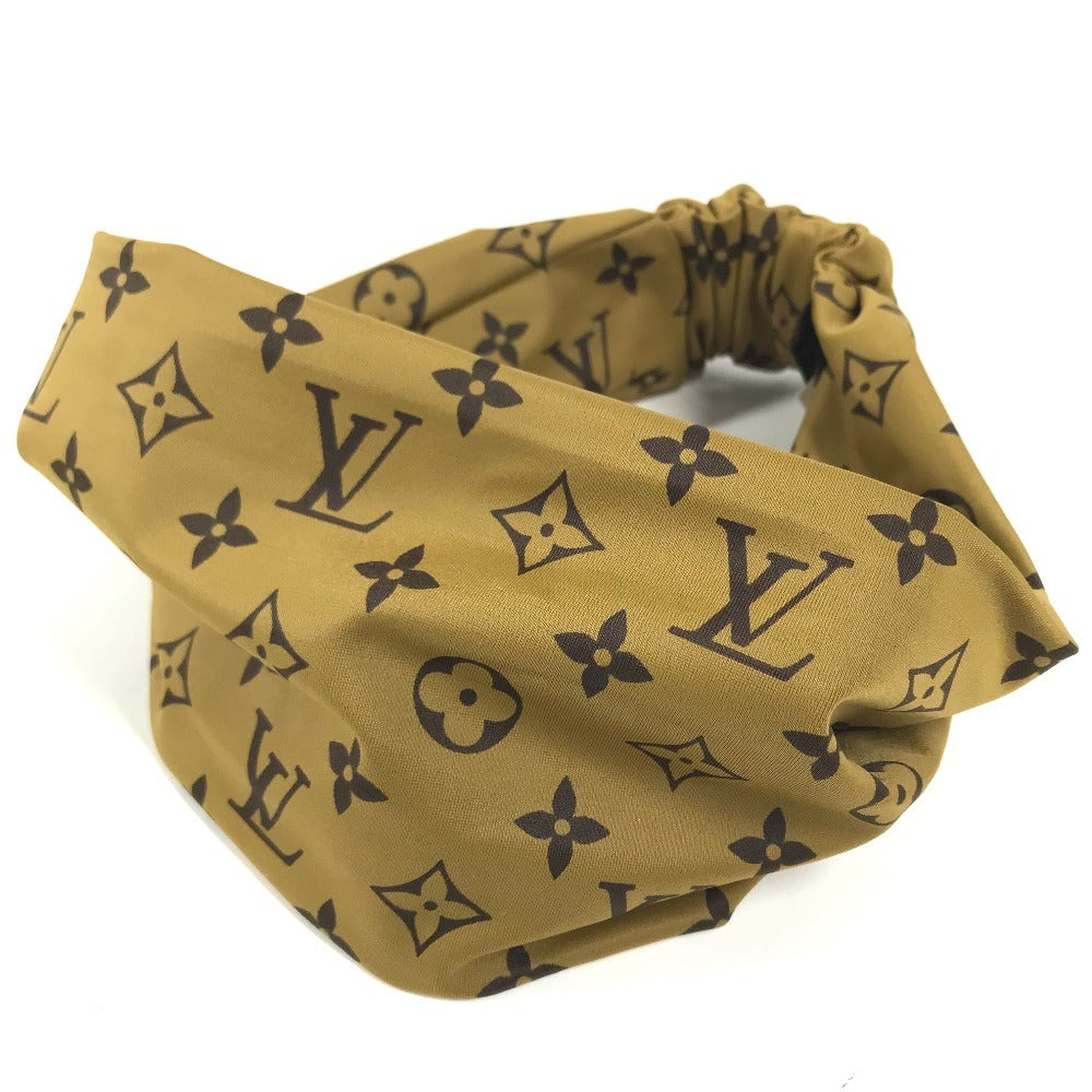 LOUIS VUITTON M76891　 Monogram reverse headband hair accessories hair band Nylon / Polyurethane Beige Used