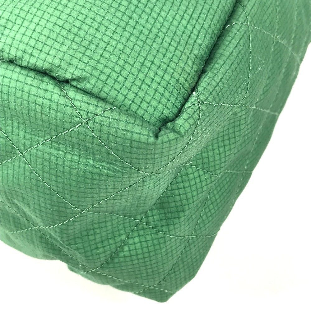 CHANEL CC CC Mark logo Bag Backpack Bicolor Backpack Nylon Green/White Used