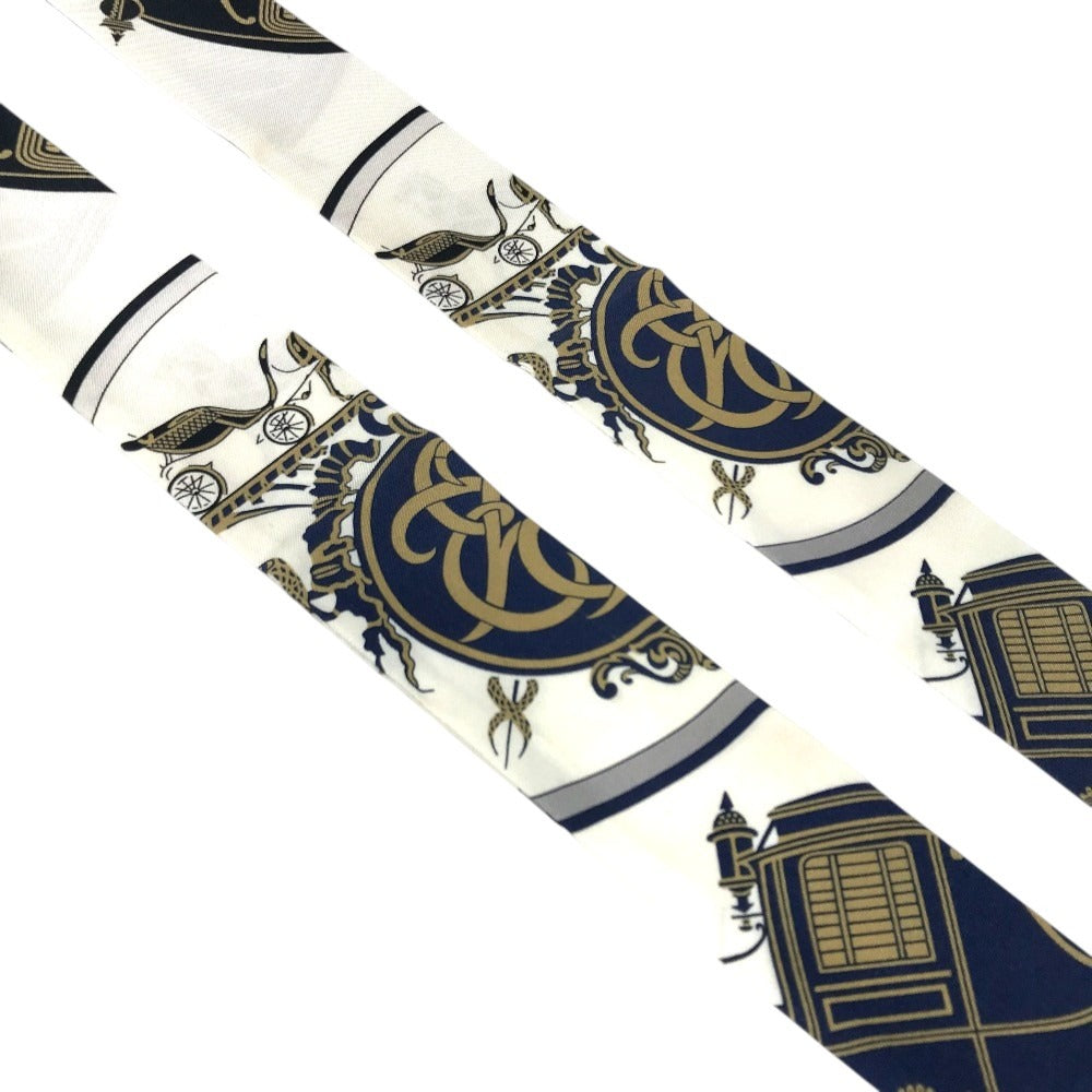 HERMES new tag Twilly Twilly (2 bottles, pair) Bandeau Scarf Accessories Scarf silk Navy/White Used