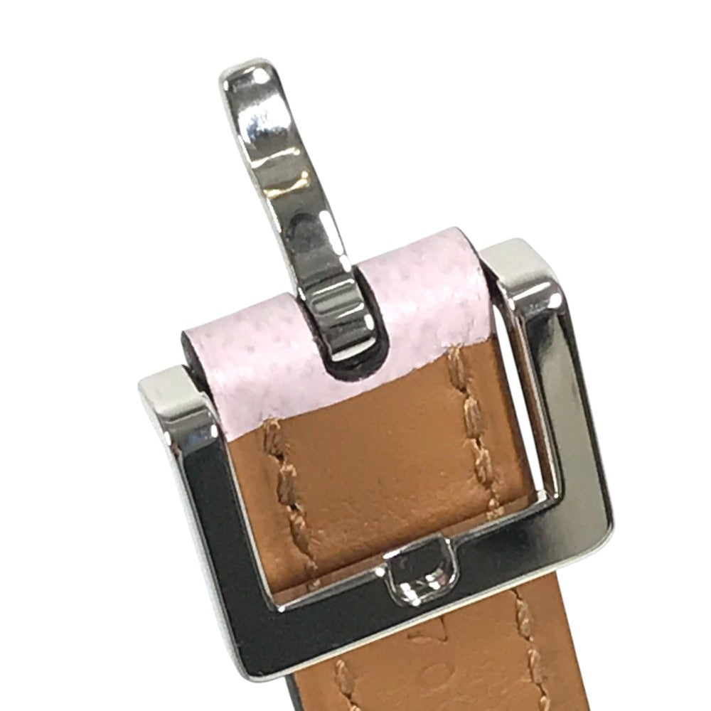 HERMES Belt Pop H 15 H-logo buckle belt for bottoms, thin belt belt Leather Mauve Pale/Chai pink/Brown Used