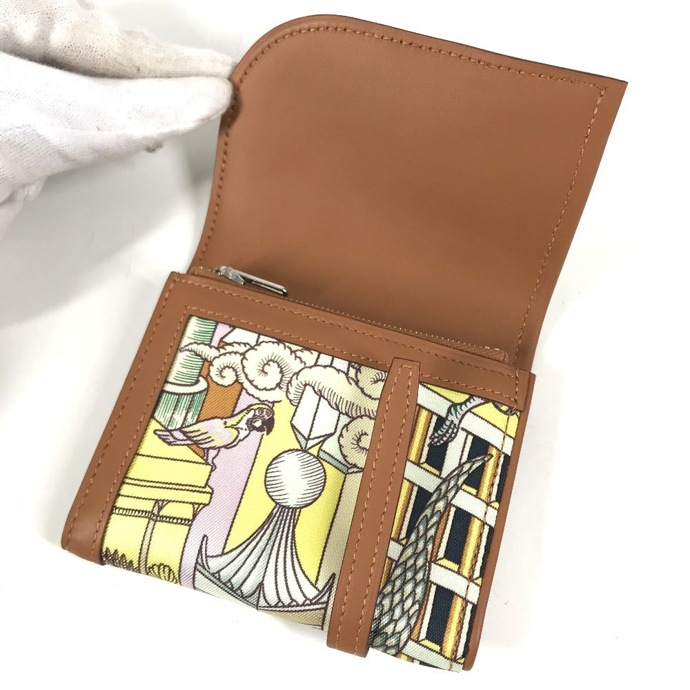 HERMES 085453CK Avexois Compact ANIMAPOLIS Compact Wallet Flap Folded wallet silk / Swift Multicolore Used