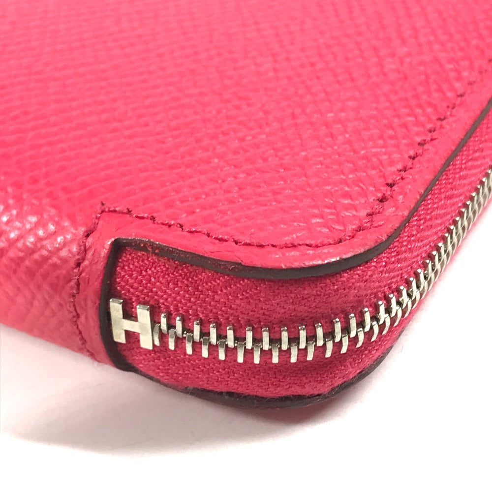 HERMES Azap Long Silk-In Long wallet Zip Around Long Wallet Epsom Rose Extreme pink Used