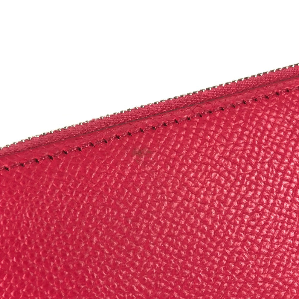 HERMES Azap Long Silk-In Long wallet Zip Around Long Wallet Epsom Rose Extreme pink Used