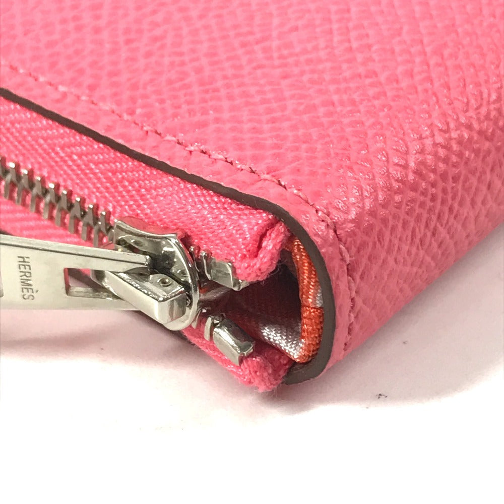 HERMES Azap Long Silk-In Long wallet Zip Around Long Wallet Epsom Rose azare pink Used