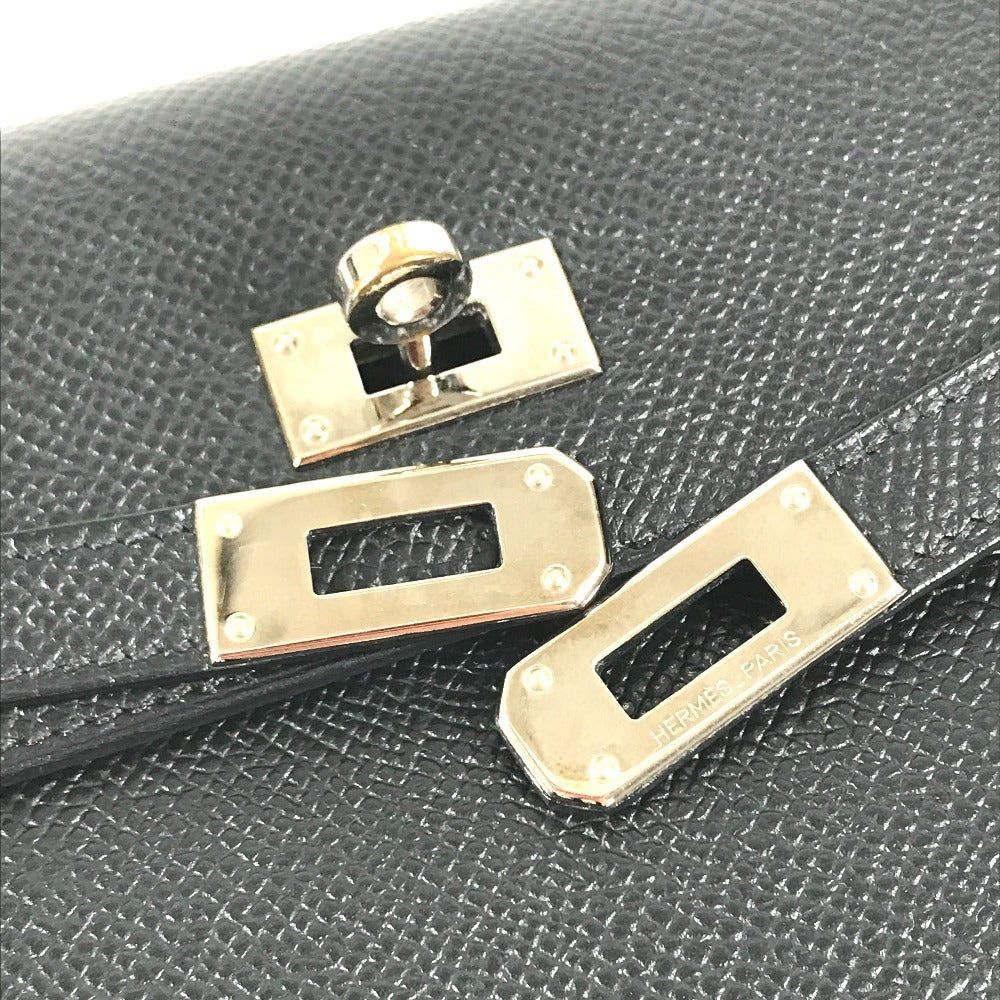 HERMES Kelly wallet Long Wallet Flap Long Wallet Epsom Black/SilverHardware Used