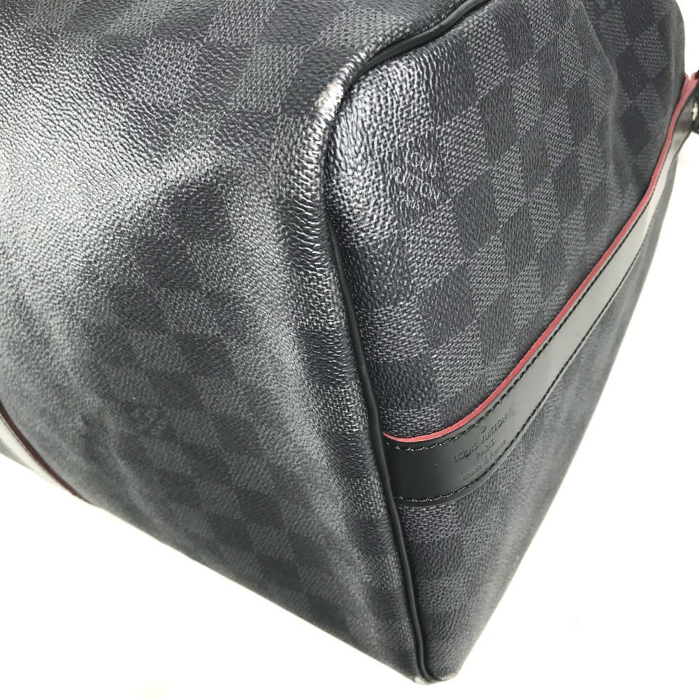 LOUIS VUITTON N40262 Damier Graphite Link Keepall Bandouliere 50 Bag, 2-way bag, travel bag Duffle Bag DamierGraphiteCanvas Black Used