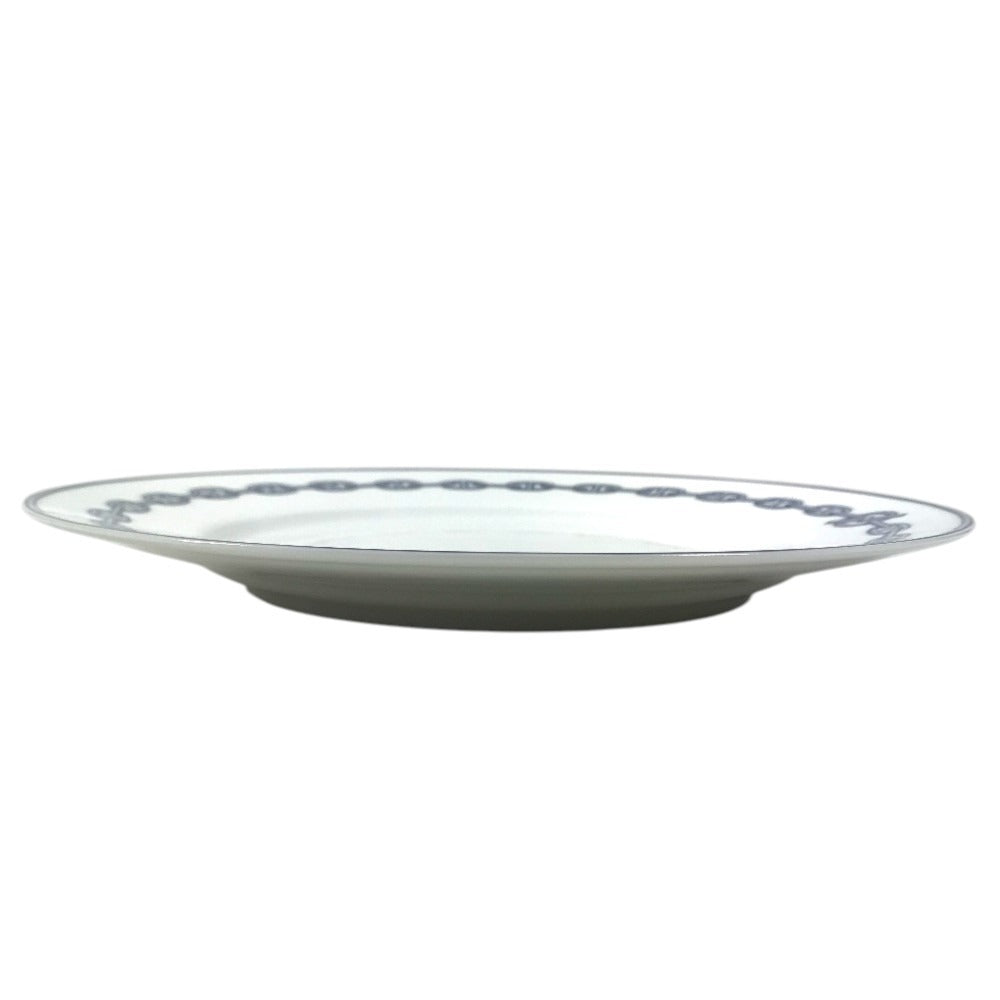 HERMES Dinner plate 10.6" Chaine d'Ancre logo Plates, tableware, dishes The dishes Pottery White/blue Used