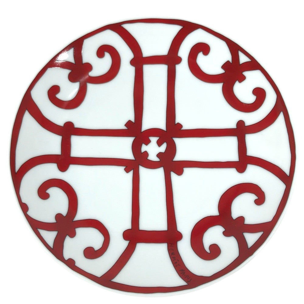 HERMES Guadalquivir 17cm Plates, tableware, dishes The dishes Pottery Red/White Used