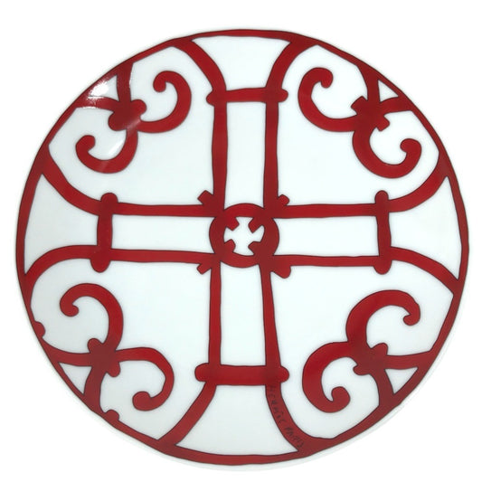 HERMES Guadalquivir 17cm Plates, tableware, dishes The dishes Pottery Red/White Used
