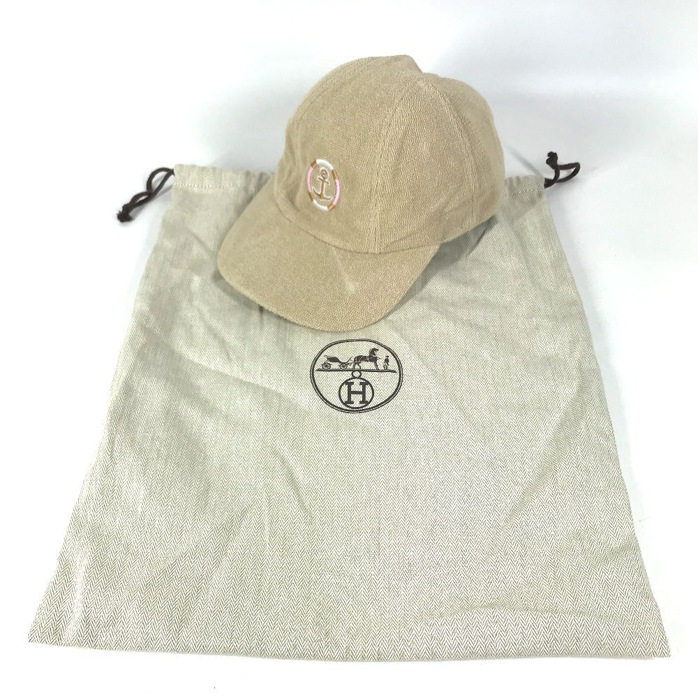 HERMES H251050N S1SM pile Casquette Davis Yacht hat cap baseball cap cotton Sable Beige Used