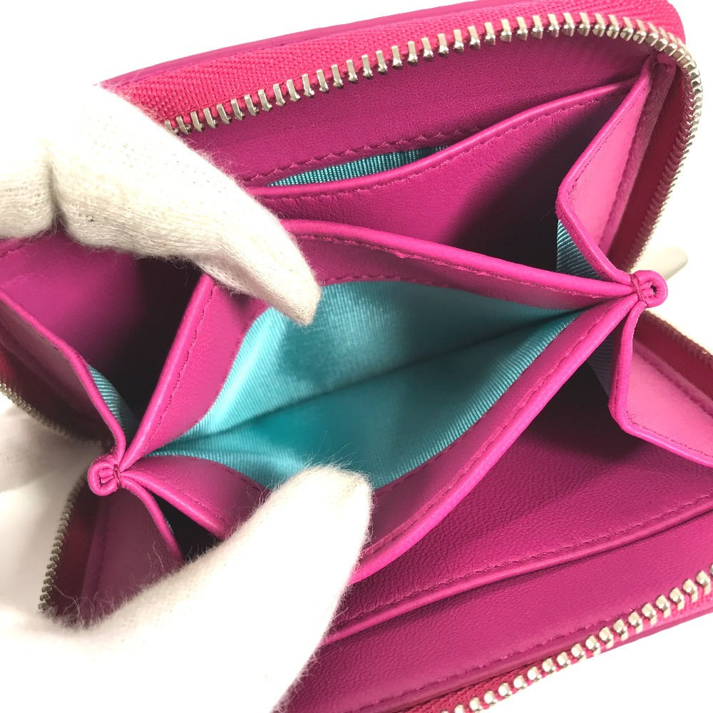 TIFFANY&Co. logo Zip Around Coin Compartment Wallet coin purse pink Used